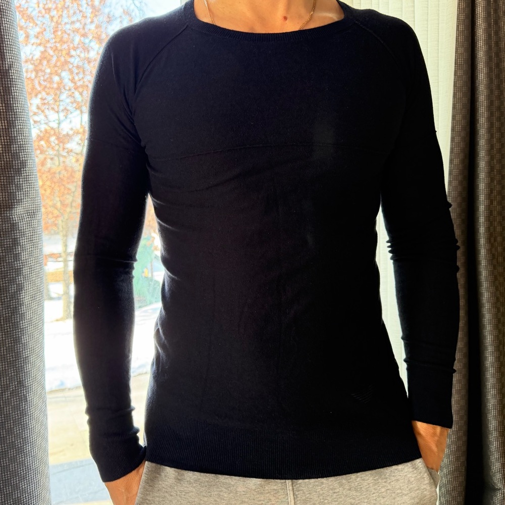 Emporio Armani Men's Classic Dark Blu Long Sleeve Sweater Tee
